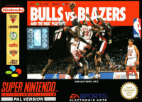 Bulls Vs Blazers and the NBA Playoffs PAL Super Nintendo PAL box art
